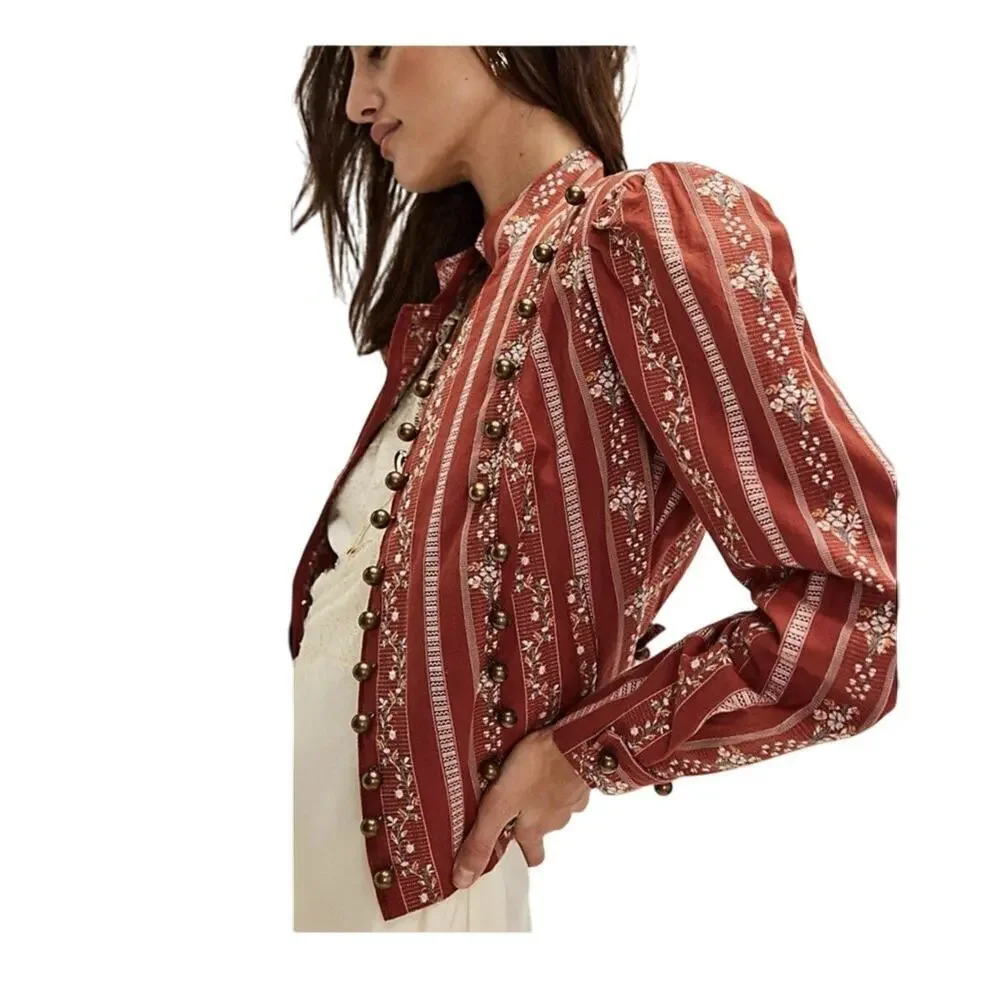 NWT Free People Sorel Rust Red Cottage Jacket XL